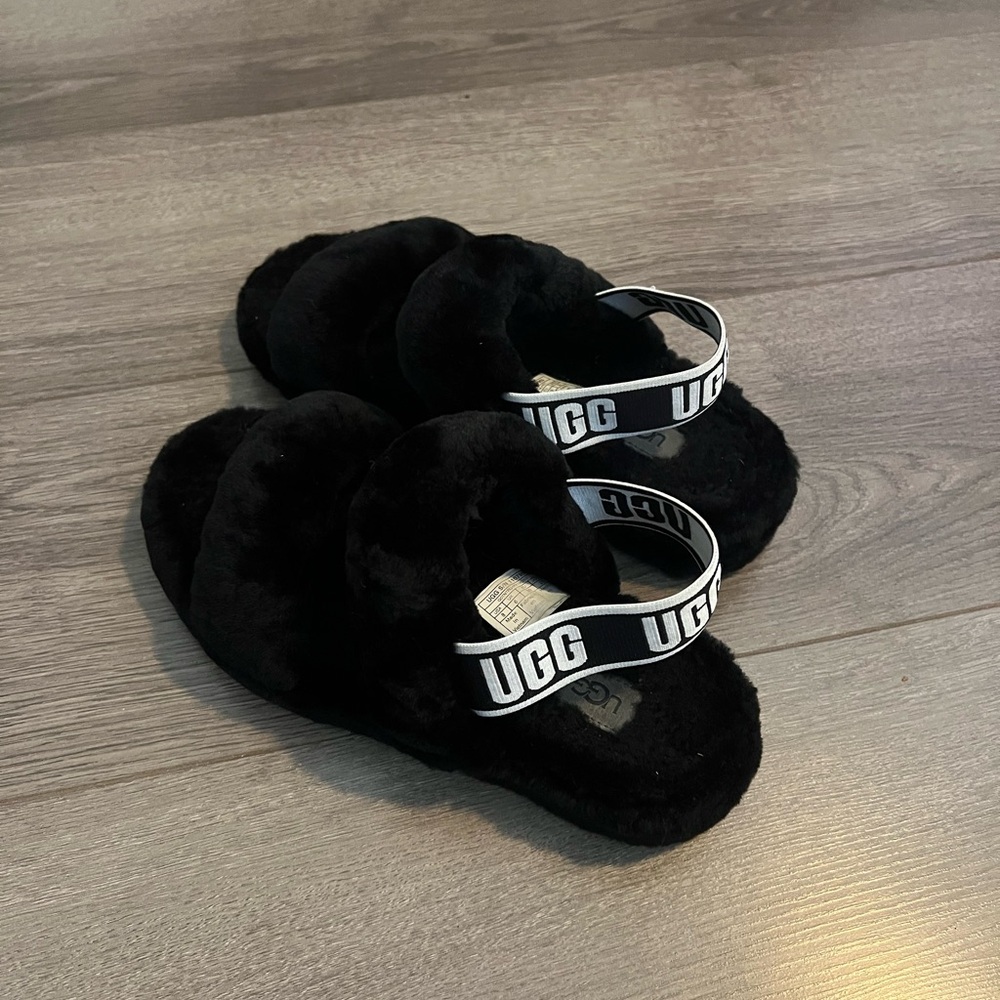 Black Ugg two strap slippers 🖤🥿